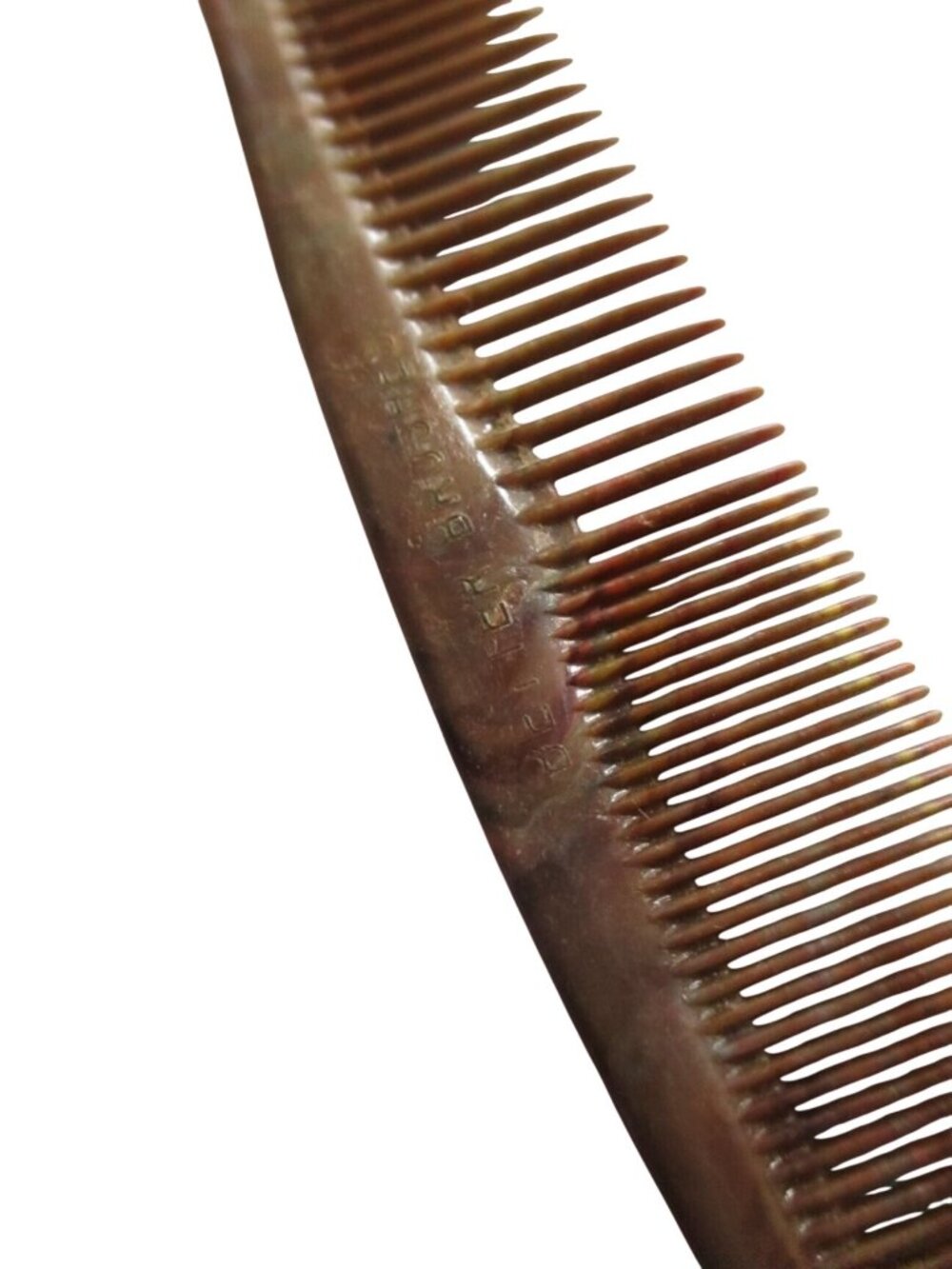 Vintage Swirled 1950s Hair Comb 4.5" Better Brushes Brand Brown Marbled Plastic